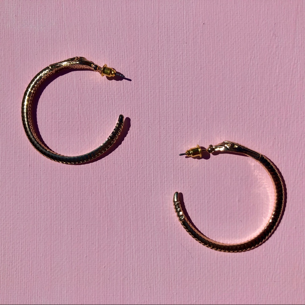 Fifi Gold Snake Hoop Earrings